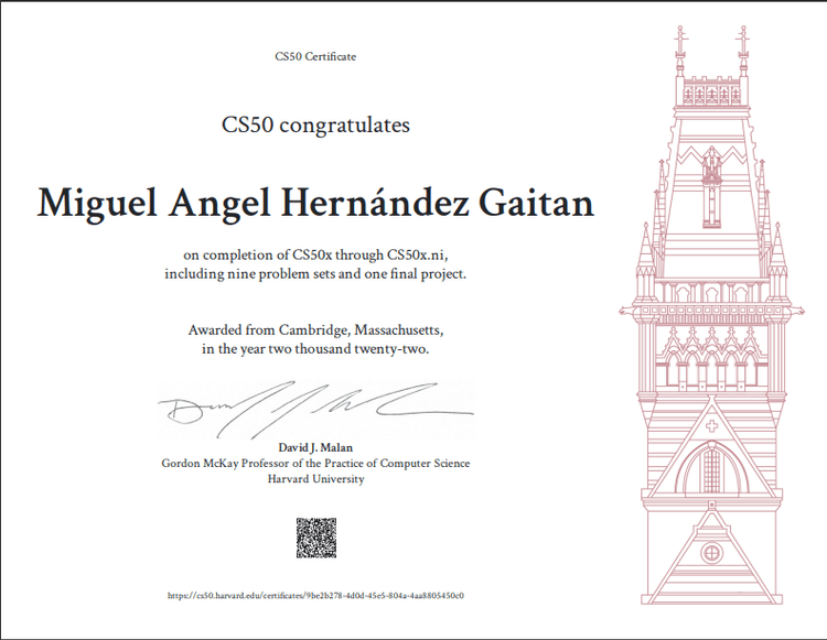 Certificación en Computer science CS50xNI