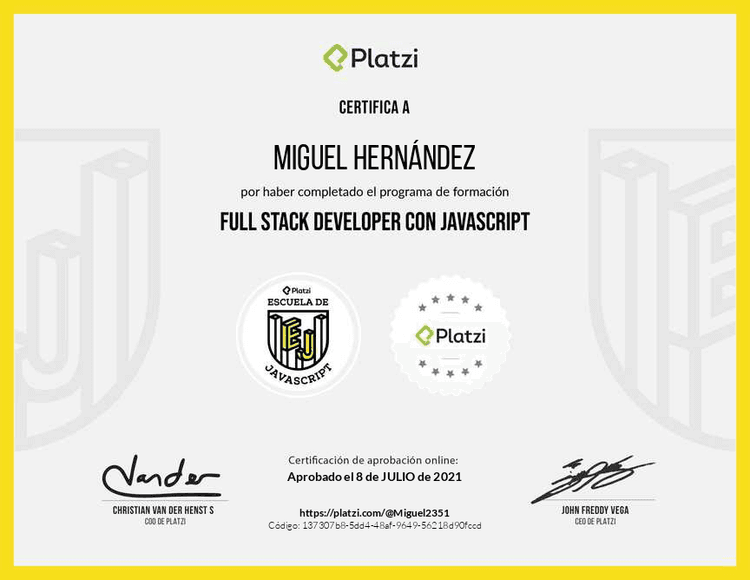 Certificación en FullStack Developer con JavaScript